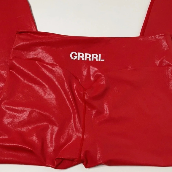 Grrrl Really Red Sheen Leggings Sz: SAM/XXL - Picture 6 of 9